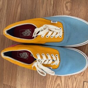 Vans Men's Blue and Yellow Sneakers